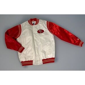 White/Scarlet San Francisco 49ers Historic Logo Renegade Satin Varsity Jacket XL
